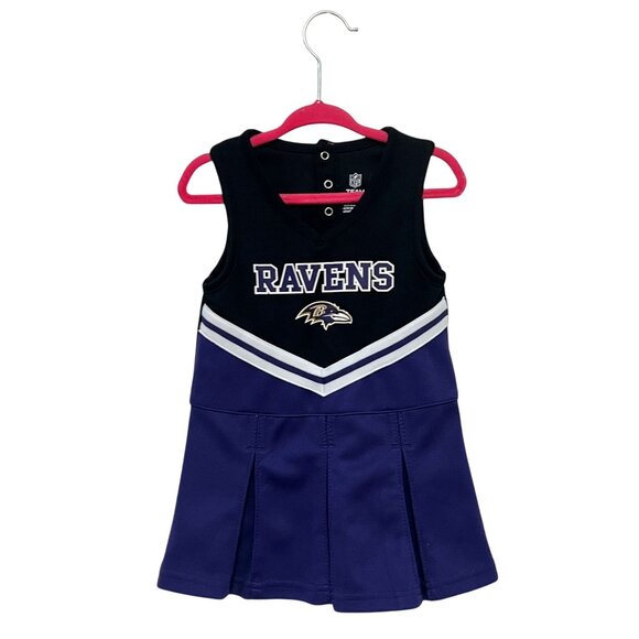 NFL Girl's Baltimore Ravens Cheerleader Dress Team Apparel Sport Toddler Costume - Picture 4 of 10